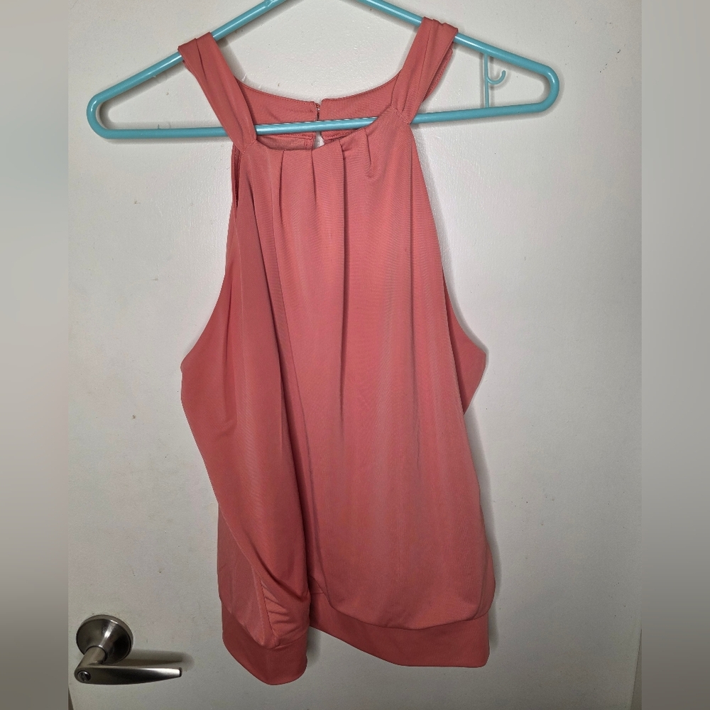 INC International Concepts Coral‎ Sleeveless Blouse Size Large